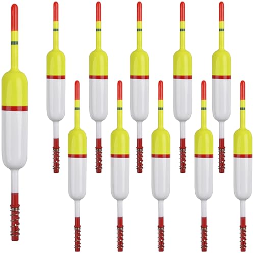 FUSIGO Slip Bobbers for Crappie Fishing Floats and Bobbers Wood Slip Bobbers Spring Bobbers Slip Floats for Crappie Catfish Trout Panfish Walleyes Fishing 10pcs