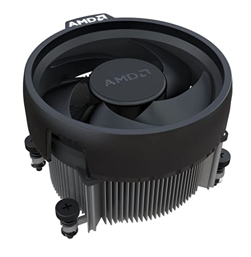 AMD Wraith Stealth Socket AM4 - Enfriador de CPU con conector de 4 pines con disipador de calor de aluminio y ventilador de 3.93 pulgadas (delgado, 5 pulgadas, escritorio)