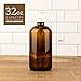 32 Ounce Glass Pump Dispenser Bottle, Large Amber Container with Pump for Shower and Bath Shampoo Soap Conditioner Lotion - 1 Liter - by Kitchentoolz