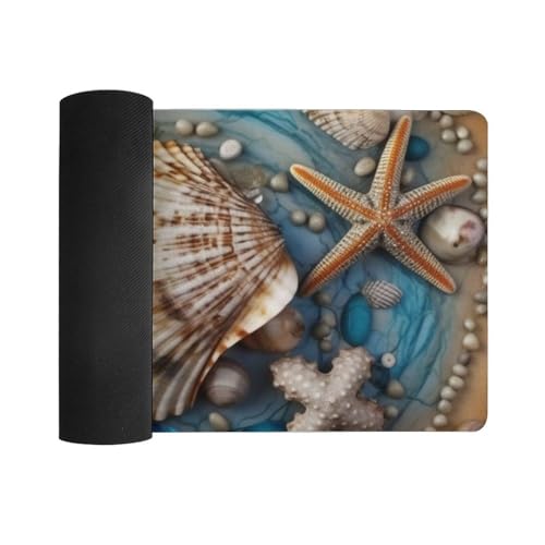 Desk Pad Protector 24x12 Inch Extended Ocean Shell Art miniatura 3