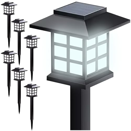 Gardlov 25421 Lot de 6 lampes solaires d'extérieur - Décoration de jardin pour extérieur - Résistant aux intempéries - Accessoire de jardin