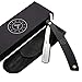 Best Shavette Straight Razor - Replaceable Blade Razor, Great For Beginners, Hygenic & Easy Care. No Stropping or Honing. Power Steel Handle. Close Shave Every Time. Leather Case, Starter Blade