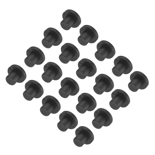 Image of uxcell High Temp Silicone Plug Mount Dia 10mm /0.39 inch t Shaped Rubber Stopper Hole Plugs for Powder Coating Plating Waterproof Plugs Sealing Plugs Black Pack of 36(OD 18mm)
