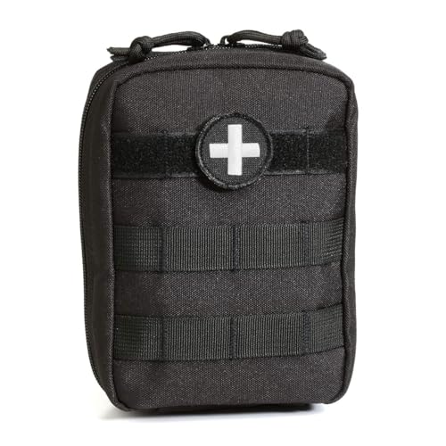 Orca Tactical First Aid Molle Medical Pouch- Heavy Duty IFAK Pouch - Empty Medical Organizer for Military, EMTs, Law Enforcement, Camping, Hiking (Black)