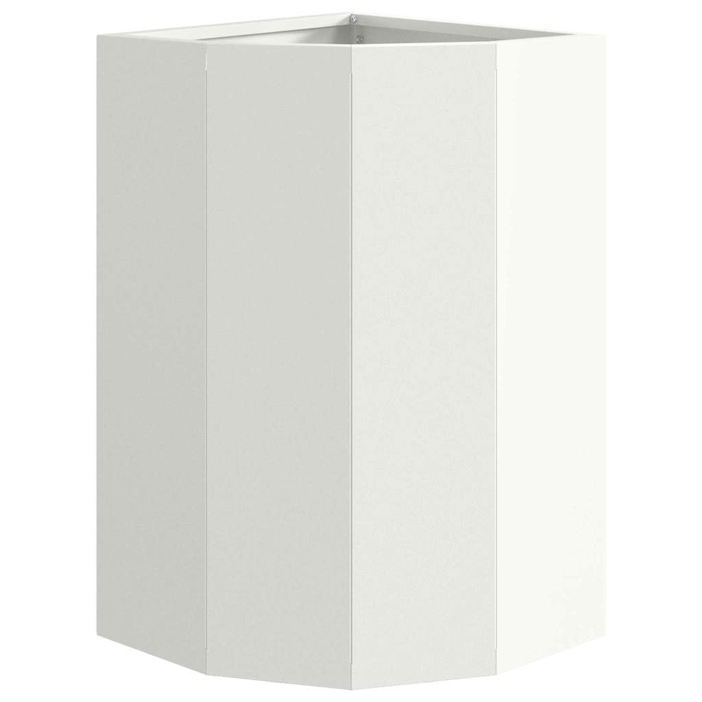 Maceta esquinera blanca 30 x 30 x 50 cm de acero, diseño moderno y robusto, ahorra espacio, bancal elevado para balcón, bancal de jardín elevado para terraza, huerto y jardinera, adecuado para