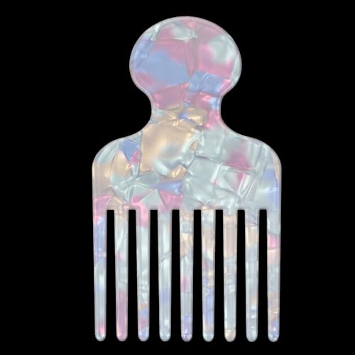 Wide Tooth Comb for Curls Pick Combs for Women Curl Comb Acetate Pompadour Combs for Seperating Curls 4.8 Inch Detangling Lifting Combb, Hairs Styling Tool