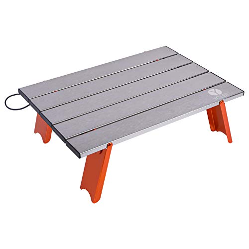 YOLER アウトドア キャンプテーブル ロールテーブル ロースタイル アルミ 折りたたみ式 YR-RT9893/シルバー