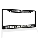 Metal Insert License Plate Frame This is My Pirate Ship Weatherproof Car Accessories Black 2 Holes Solid Insert