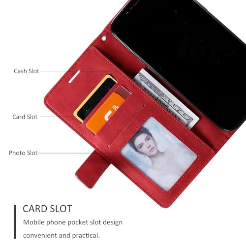 Étui portefeuille iPhone 17 Pro Max rouge pour visionner vos vidéos - 3