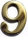 Number 9 - 2" Brass Numbers Better Box Mailboxes Brass Mail Box Numbers Two Inch Solid Brass Number 9