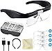 Produktbild Lupenbrille mit Licht,LED Kopfbandlupe USB Charge Abnehmbare Linsen-Kopfband Lupe Lampe Headset Kopflupe Stirnlupe Brillenlupe mit 2 LED Licht 4 Linsen 1.5X 2.5X 3.5X 5X