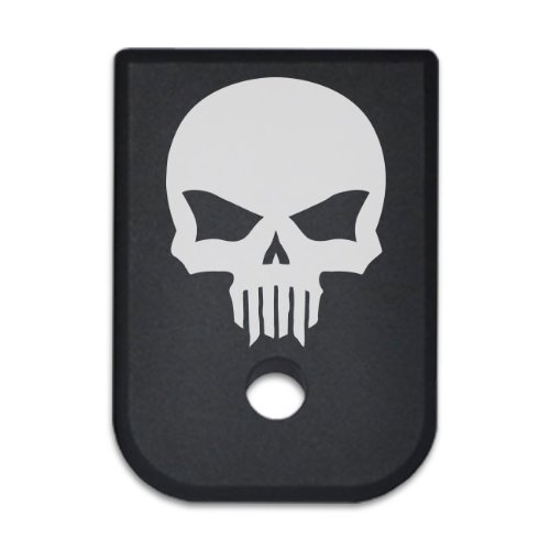 Bastion Laser Engraved Mag Butt Plate, Magazine Floor Base Plate for Glock 9mm .357 .40 .45 Gap - Bastion Skull