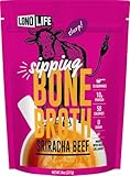 LonoLife Sriracha Beef Bone Broth Powder Mix | Grass-Fed, 10g Protein | Collagen-Rich, Keto & Paleo Friendly | Natural Ingredients | 8oz Bulk Packaging