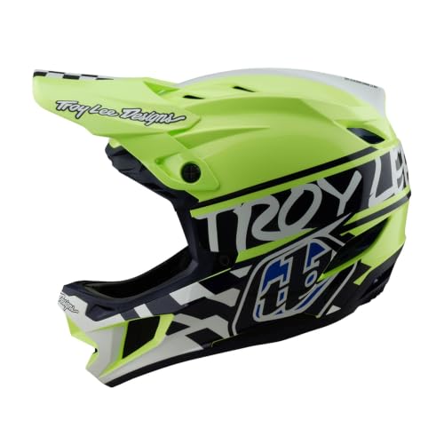 Troy Lee Designs D4 Polyacrylite Helmet, Fifty-50 Navy/GLole YelLolew, S