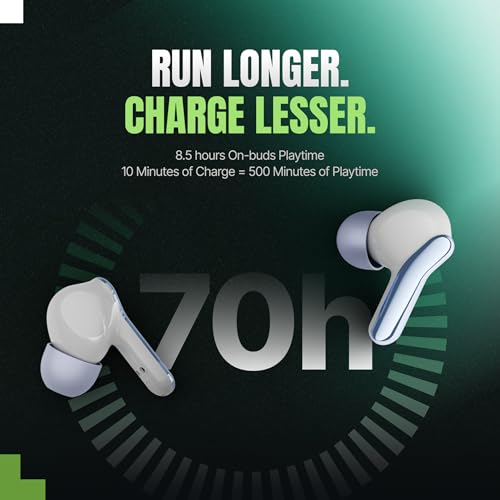 Image of Mivi DuoPods Infinity True Wireless Earbuds, 70H Playtime, 3D Soundstage, AI-ENC HD Calls, 13mm Drivers, AAC Audio, Bluetooth 5.3, IPX4, Made in India