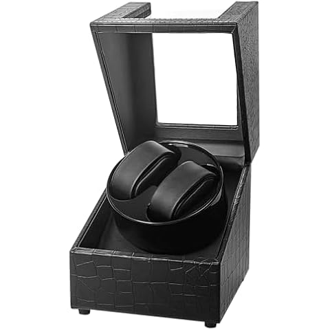 ZOEJOE 2 Watch Winders for Automatic Watches,Double Watch Winder Box for Men and Women,Watch Winding Storage Case Universal USB Power Interface,PU Crocodile Pattern Cover