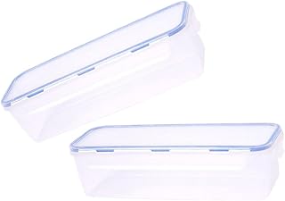 Unomor 2pcs Crisper Storage Box for Food Noodle Storage Container Lids Pasta Keeper for Fridge Kitchen Organizers and