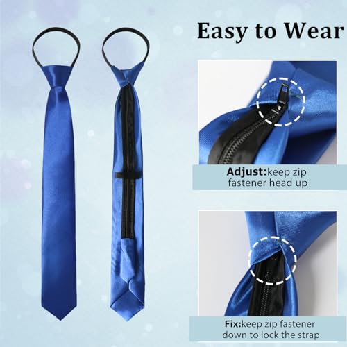 Image of Luckyvestir Womens Tie, Pre Tied Black /Red Ties for Women Adjustable Zipper Womens Necktie