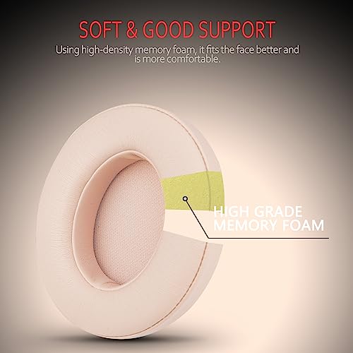 Almohadillas para auriculares Beats Studio 3 Wireless, compatibles con Beats Studio 2 y 3 con cable o inalámbricos (modelos B0500 y B0501), piel sintética y espuma viscoelástica, color dorado satinado miniatura 2
