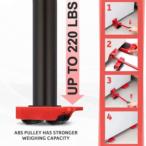 Image of Combo of Furniture Lifter and Mover Tool Set with (Aluminium Dishwashing Hand Glove), Wheels for Heavy Furniture, Heavy Duty Furniture Mover Rollers, Bed Lifter Tool, Heavy Appliances Mover for Home