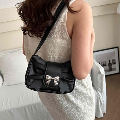 Bolso hombro mujer hobo negro Y2k piel miniatura 3