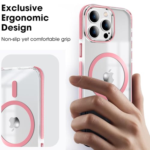 Image of MINTZZ ️ for iPhone 13 Pro Max Case, Compatible with MagSafe, Military-Grade Protection, Yellowing Resistant, Scratch-Resistant TPU Back, Magnetic Phone Case for iPhone 13 Pro Max, Clear Pink