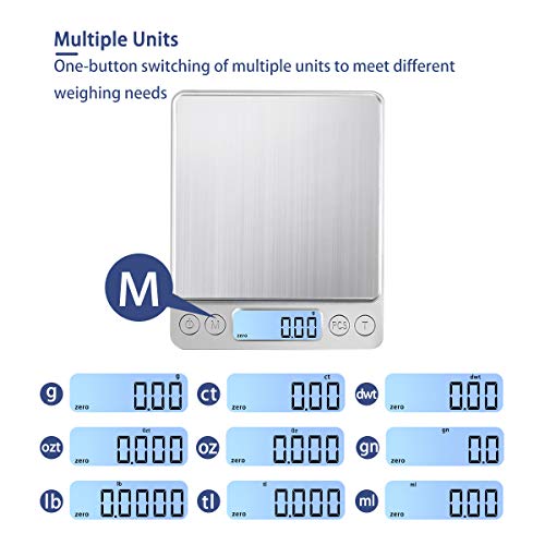 Kubei Upgraded Large Range Small Kitchen Scale, Usb Charging Mini Food Electronic Scale, High Accuracy Cooking Scale, Pocket Scale With Lcd Display, 1Kg/0.01 #TOP1