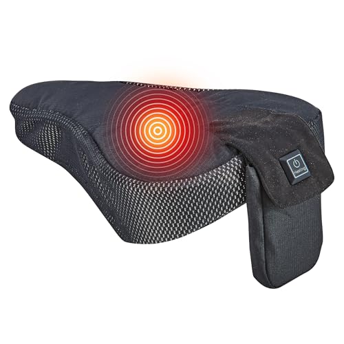 Prophete Beheizter Fahrradsattelbezug,beheizte Satteldecke 28 x 18 cm, für alle gängigen Sattelgrößen, 3 Temperaturstufen, wiederaufladbarer Lithium-Ionen Akku, Infrarot Heizelement, rutschfest