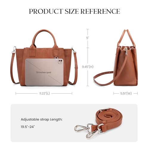 Bolso Satchel de Cuero Genuino para Mujer miniatura 5
