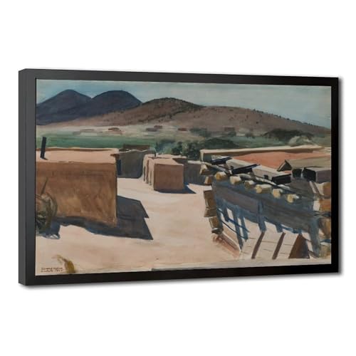 Impression sur toile Hopper Adobe Houses haut de gamme avec cadre