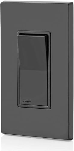 Miniatura 4 de Leviton 5601-2E - Interruptor silencioso de CA Decora Rocker, de polaridad única, 15 amperios, 120277 voltios, grado residencial, con conexión a