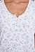Laura Ashley Women's Nightgown Ribbed Knit Short Sleeve Henley Sleepshirt (Blue Ditsy, Large)