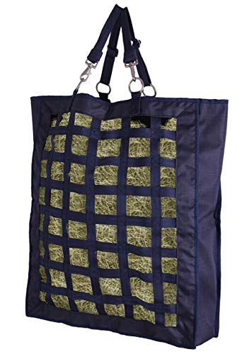 QHP Heutasche Turnout Futtertasche Heunetz Futternetz Heubeutel Navy ARBO-INOX®