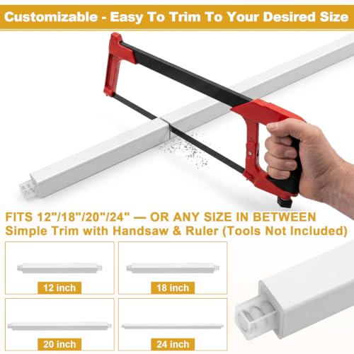 Image of Showingo Towel Bar Replacement Rod 24 Inches Adjustable Spring End Wall Mount Replacement Towel Bar for Ceramic Holder Bathroom Kitchen Towels Bars Storage (White Towel Holder) (2PCS)