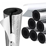 95cm Guaina Isolante in Gomma, Tubo Isolante Antigelo per Esterni, Isolante per Tubi in Foglio di Alluminio, per La Protezione di Tubi dell'Acqua Fredda e Calda(TK 20mm/0.8',ID 43 mm/1.7')