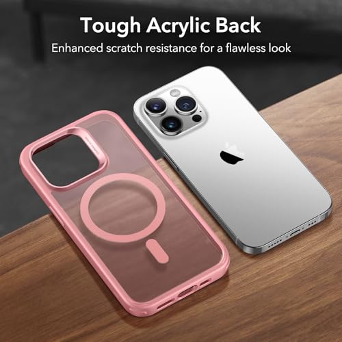 ESR for iPhone 14 Pro Case, Compatible with MagSafe, Shockproof Military-Grade Protection, Scratch-Resistant Back, Magnetic Phone Case for iPhone 14 Pro, Classic Hybrid Case, Frosted Pink by ESR - Image 7