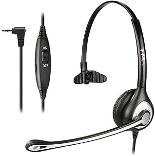 Wantek 2.5mm Telephone Headset Monaural with Noise Canceling Mic for AT&T ML17929 Panasonic