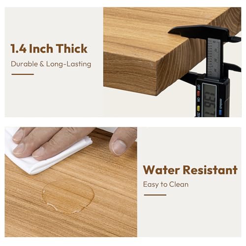 Image of Vivelove Elm Wood Floating Shelf 24x8 inch Set of 2, Natural