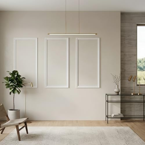 Image of WPC Charcoal Wall Moulding, 5x2 Ft| Self Adhesive Peel & Stick Wall Trim Panel | Border Strip for Living Room, Bedroom, TV Wall & Interior Decor (Set of 3 Frames)