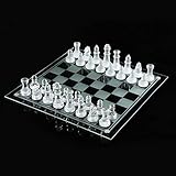 Tipo: ajedrez chino ZANGAO 25 * 25 cm de ajedrez de Cristal K9 Medio Lucha de empaquetado Juego de ajedrez Internacional Internacional Ajedrez (Color : Clear)