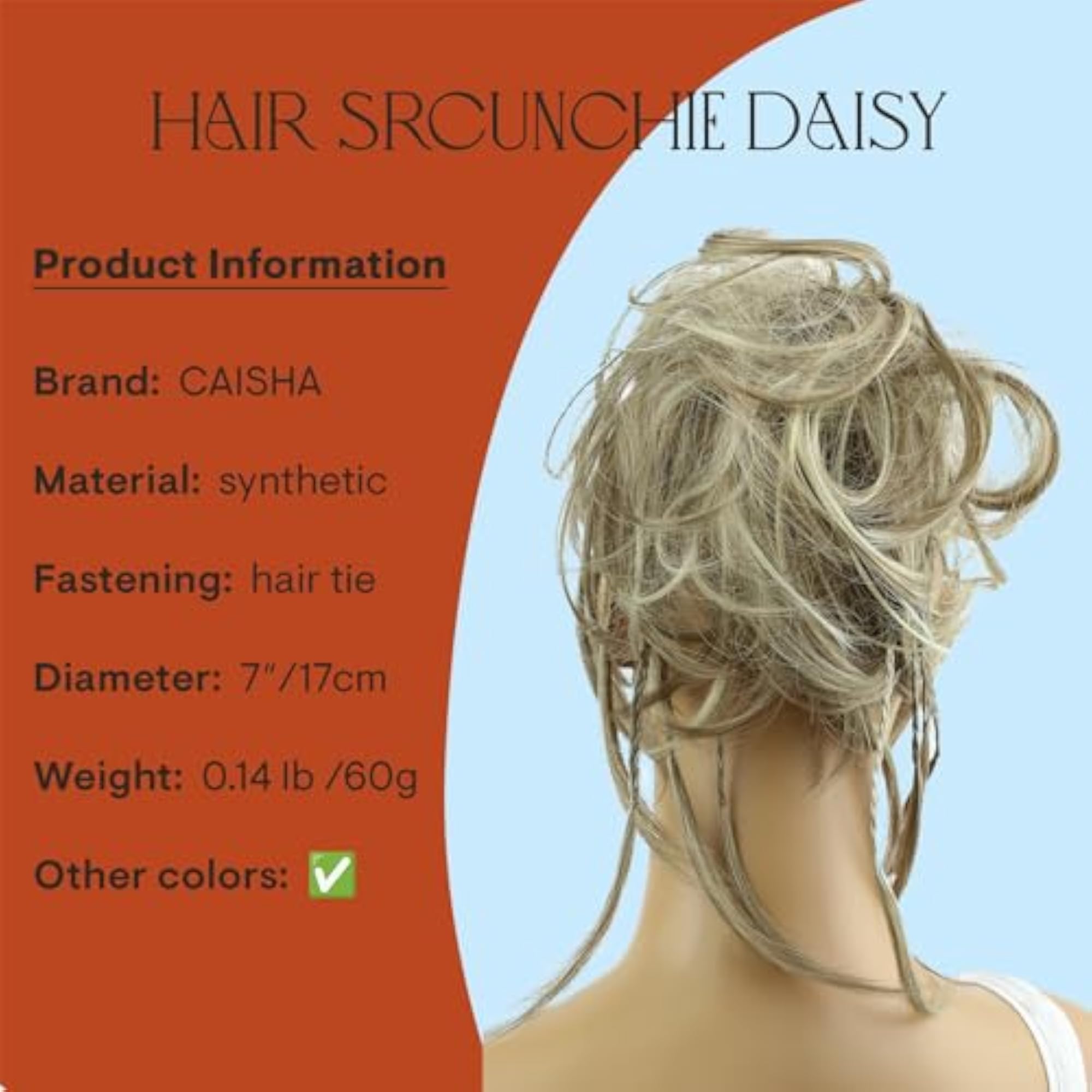 Dirty Blonde Messy Bun Hair Scrunchie, Voluminous Updo