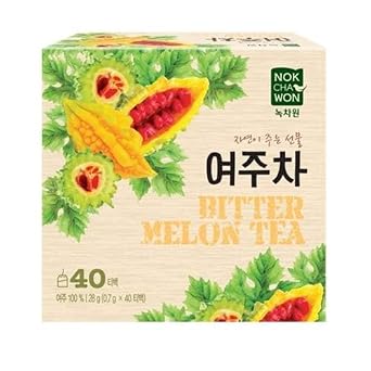 Nokchawon Bitter Melon Tea 40 TEA BAGS 100% Bitter Melon/No additives/Natural Pulp Teabag