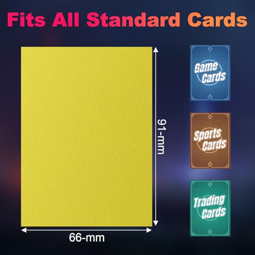 Image of 200 Pack Card Sleeves, Matte Dual Trading Card Sleeves with Opaque Back & Smooth Shuffle, Tear Resistant Card Protectors for MTG, TCG and Game Cards (Lightning Yellow)