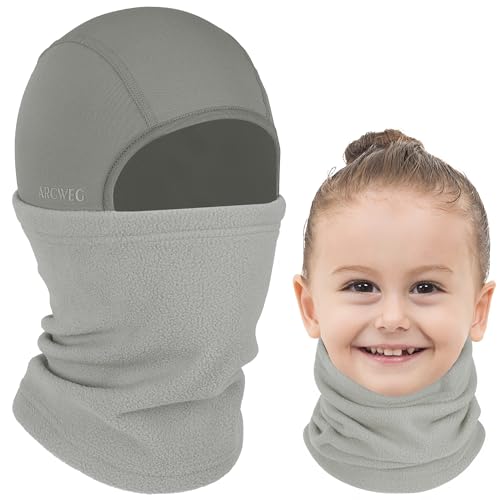Image of Arcweg Kids Balaclava Ski Mask Thermal Fleece Neck Warmer Winter Windproof Face Hood Mask Fits Under Helmets for Boys Girls