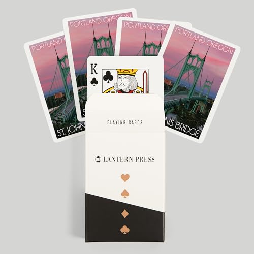 Lantern Press Portland Oregon Puente St. Johns 52 Naipes Póker miniatura 6
