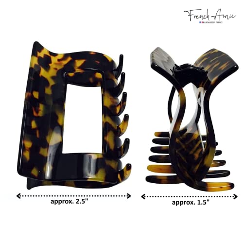 French Amie Geo Large Tokyo 3" Handmade Leopard Celluloid Strong Hold Jaw Hair Claw Clip Clamp Clutcher For Women And Girls, Made In France (Tokyo) #TOP5