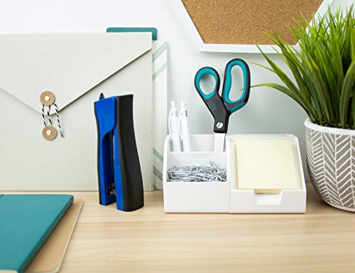 Bostitch Office Dynamo 4 In 1 Standup Stapler, Includes 420 Staples, 20 Sheet Capacity, Integrated Pencil Sharpener, Staple Remover & Staple Storage, Blue #TOP6