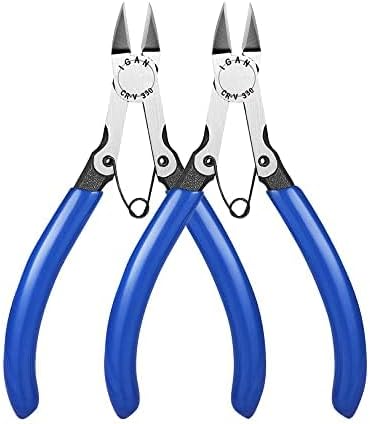 IGAN -Cortadores de alambre 330 (paquete de 2), cortadores de alambre de bebedero de modelo electrónico, pinzas de corte lateral CR-V ultra afiladas