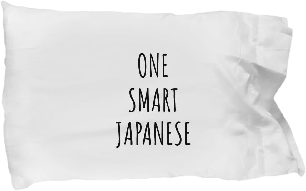 EzGift One Smart Japanese Pillowcase Funny Japan Gift Idea for Clever Men Intelligent Women Geek Quote Gag Joke Pillow Cover Case 20x30