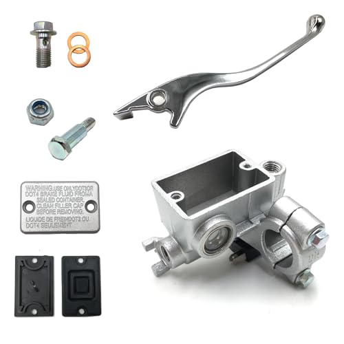 SPNUVR Universal 7/8" 22mm Motorcycle Brake Clutch Pump Silver Disc Hydraulic Right Brake Master Cylinder Brake Lever Compatible with Polaris Outlaw 525 Roketa Dirt Pit Bike Scooter Buggy Go Kart by SPNUVR - Used condition - Image 4